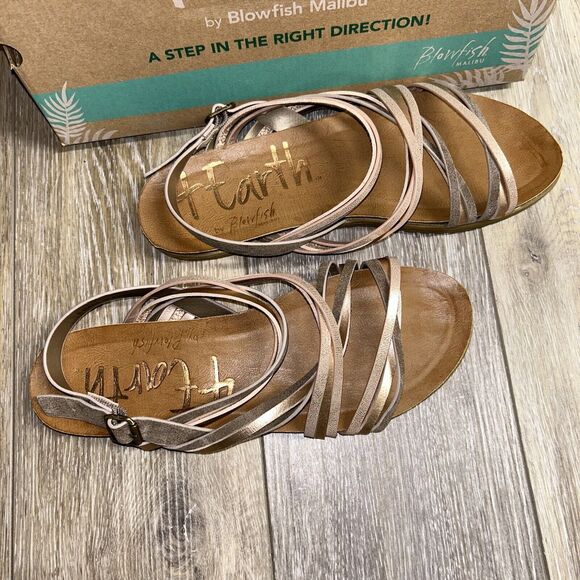 Blowfish 4 Earth Marine Strappy Criscross Sandals Recycled Womens US Size 9 - Picture 2 of 11